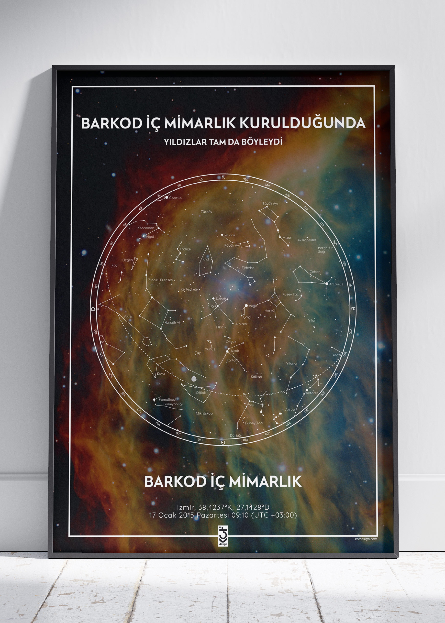 Medusa Bulutsusu Kişiye Özel Gökyüzü Haritası